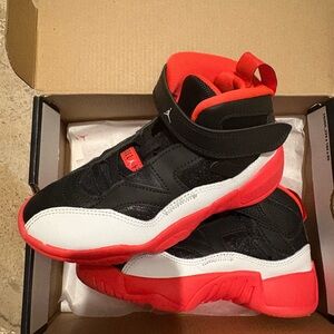 Jordan Kids Black, Red, and White Sneakers